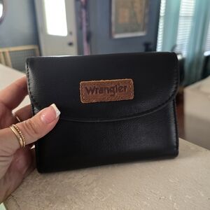 Wrangler Black Leather Compact Wallet